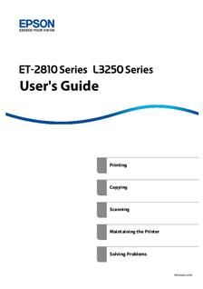 Epson EcoTank ET 2810 manual. Camera Instructions.
